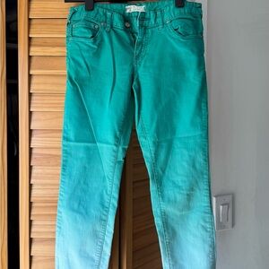 Free People Turquoise Cropped Jeans